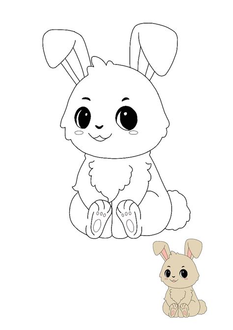 You can find here 2 free printable coloring pages of kawaii Bunny ...