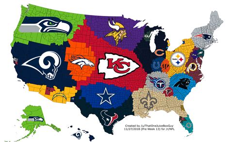 Week 13 - /r/NFL Power Map - 32 Teams "In The Hunt" : r/nfl