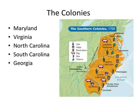 The southern colonies