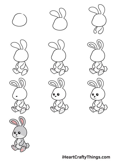 Bunny Drawing — How To Draw A Bunny Step By Step