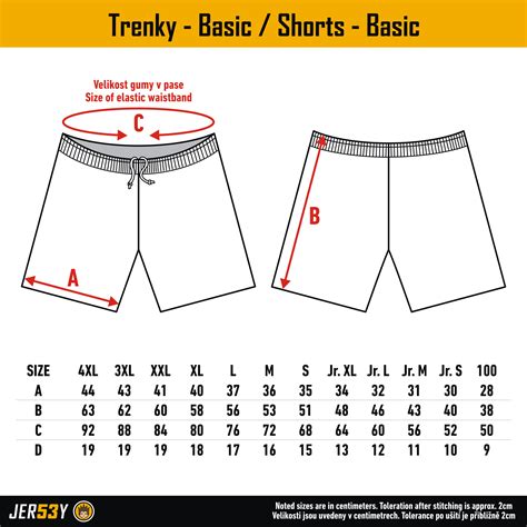 basketball short size chart