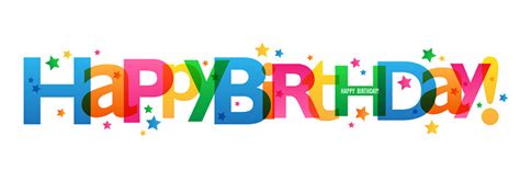 Happy Birthday Colorful Typography Banner With Stars Stock Illustration ...