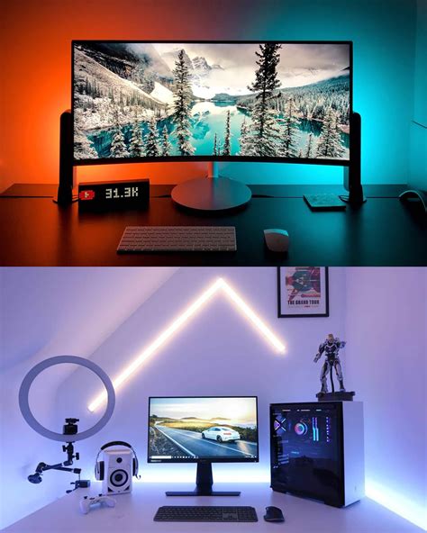 15+ Desk Backlight & LED Light Strip Ideas | Gridfiti