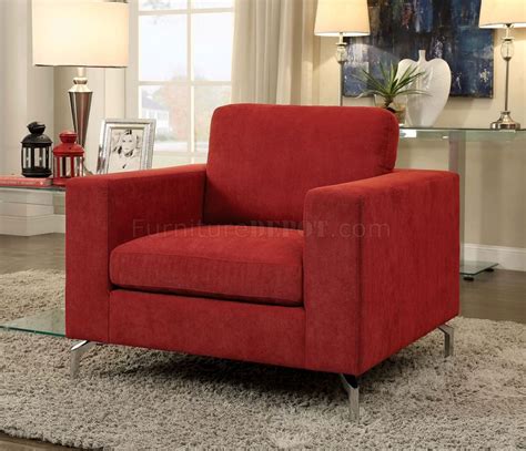 Kallie Sofa CM6848 in Red Flannelette Fabric w/Options