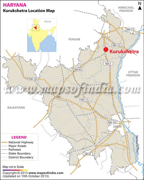 Kurukshetra Location Map, Where is Kurukshetra