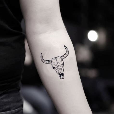 Cattle Skull Temporary Tattoo Sticker (Set of 2) Cow Skull Tattoos ...