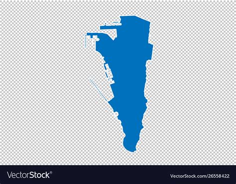 Gibraltar map - high detailed blue Royalty Free Vector Image