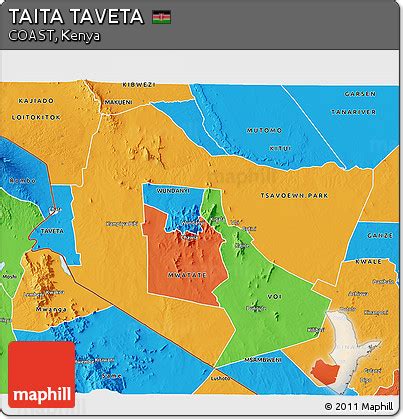 Free Political 3D Map of TAITA TAVETA