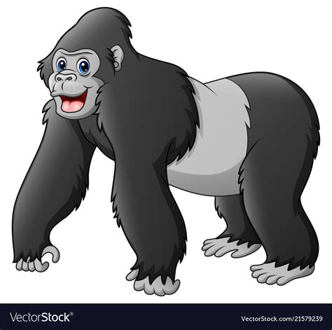 Cartoon funny gorilla Royalty Free Vector Image