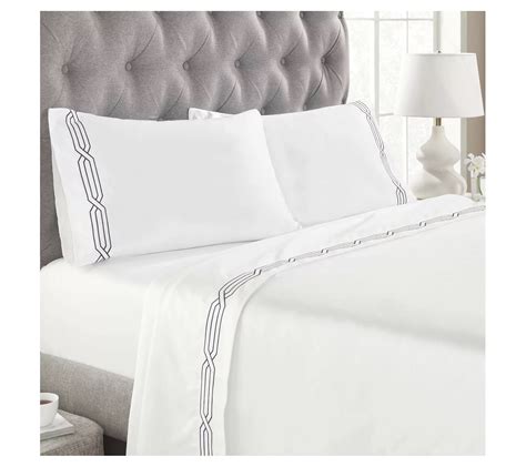 Superior Egyptian Cotton 1200TC Embroidered Sheet Set, Queen - QVC.com