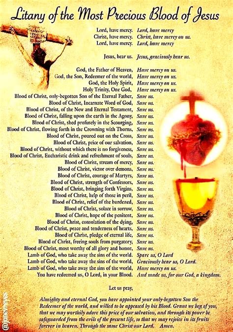 Litany Of The Most Precious Blood Of Jesus