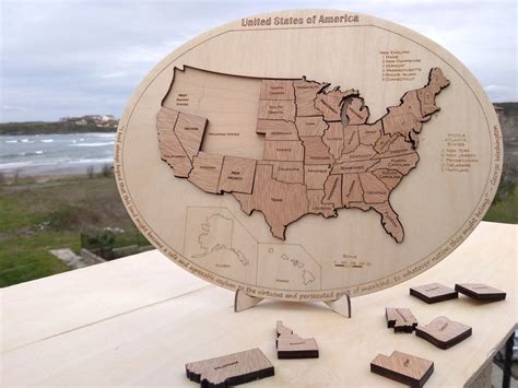 US Map Puzzle. USA Map Wooden. Montessori Toys Kids Puzzle. - Etsy