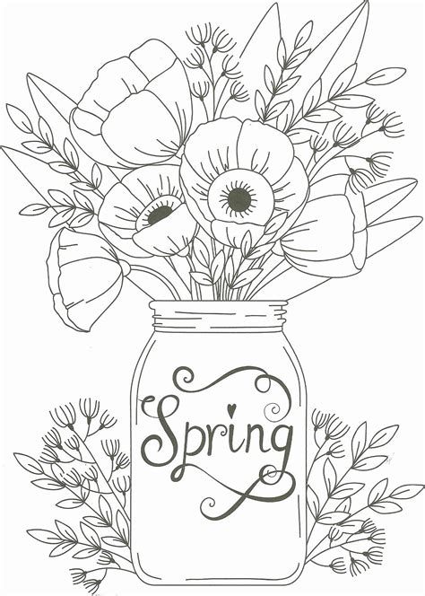 Coloring Page Of Spring Flowers - subeloa11