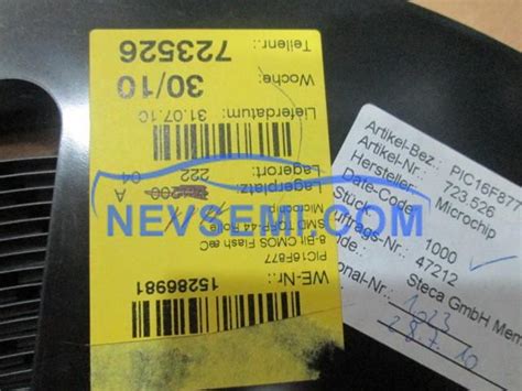 PIC16F877-20I/PT Microchip Electronic Control Unit - Nevsemi Electronics