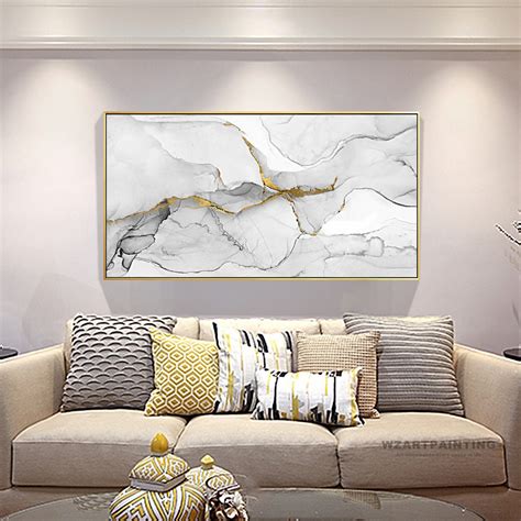 Framed Wall Art Abstract Gold Black White Seascape Ocean | Etsy