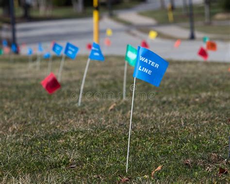 Utility Flags Marker. Utility flag markers to alert of buried water ...