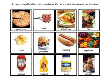 PECS Food (36 Cards) Visual Communication Cards for Nonverbal ASD Autism