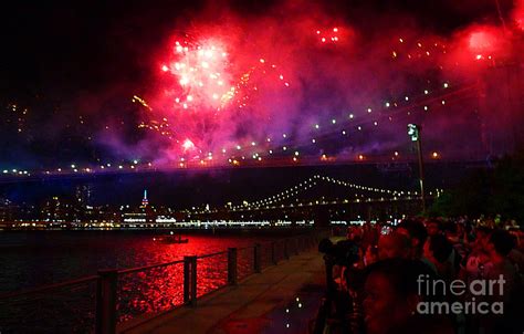 Brooklyn Bridge Fireworks Photograph by Kendall Eutemey - Fine Art America