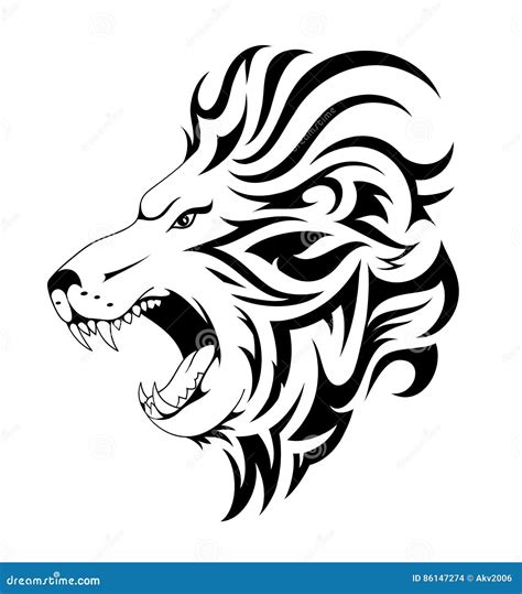 Lion Tribal Logo Vector Illustration | CartoonDealer.com #58685104