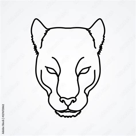 Panther Face Drawing Outline