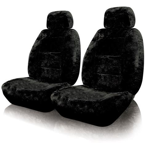 Black Sheepskin Car Seat Covers - Velcromag