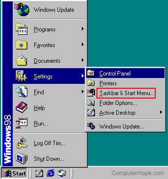 Windows 98 Start Menu