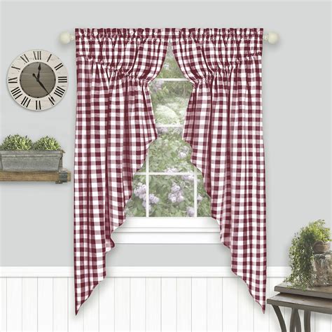 Woven Trends Farmhouse Curtains Kitchen Décor, Buffalo Plaid Valance ...