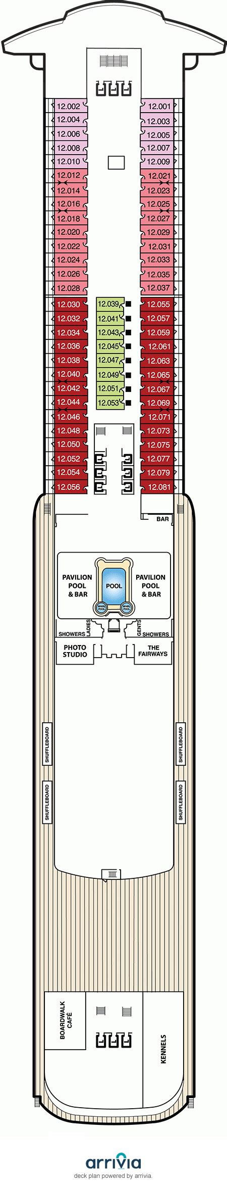 Deck 12 on Queen Mary 2 | Queen Mary 2 Deck 12 on iCruise.com