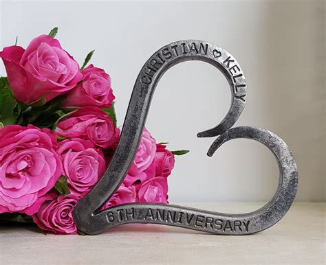 Personalised 6th Anniversary Heart – Iron Anniversary – Personalised ...