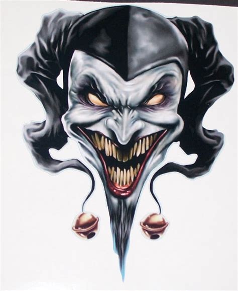 Evil Clown / Jester Skull 6" x 8.5" Full color tailgate Graphic Window ...