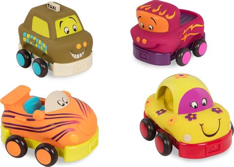 Amazon.com: B. toys- Soft Vehicles Pull Back Cars- Kid Powered cars for ...