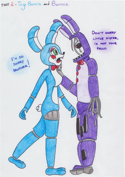 FNAF 2 -Toy Bonnie and Bonnie by EmilyLadyEmerald on DeviantArt