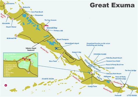 Exuma tourist map - Ontheworldmap.com