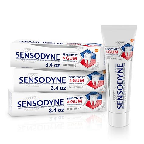 Sensodyne Sensitivity & Gum Whitening Toothpaste, 3.4 Ounces (Pack of 3 ...