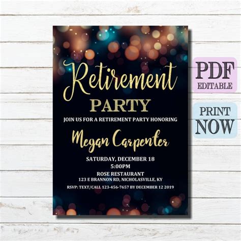 Retirement Invitation Retirement Party Invitation - Etsy