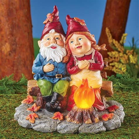 Solar Campfire Gnomes Garden Statue - Cute Autumn Gift Idea for Anyone ...