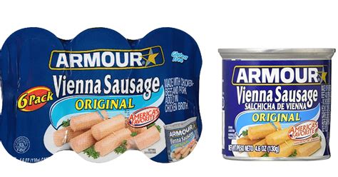 6 Cans of 4.6oz Armour Vienna Sausage $2.30 (Reg $5.99) + Free Shipping ...