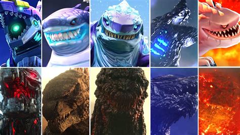 ALL REAL GODZILLA in HUNGRY SHARK & HUNGRY DRAGON. SHIN SHARKJIRA ...