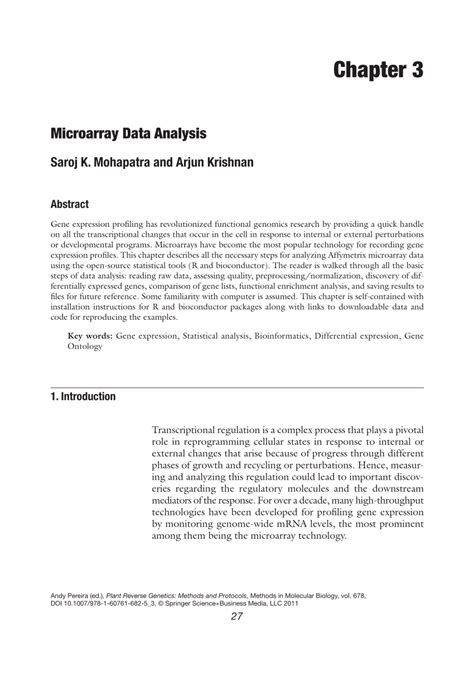 (PDF) Microarray Data Analysis