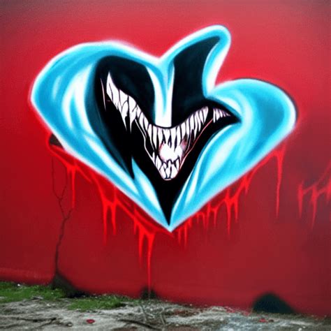 Venom Bloody Broken Heart Graffiti · Creative Fabrica