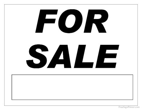 For Sale Sign - Printable For Sale Sign