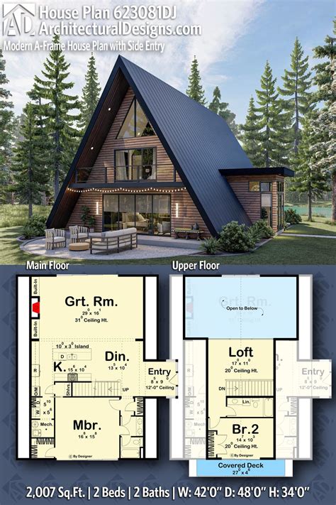 Plan 623081DJ: Modern A-Frame House Plan with Side Entry - 2007 Sq Ft ...