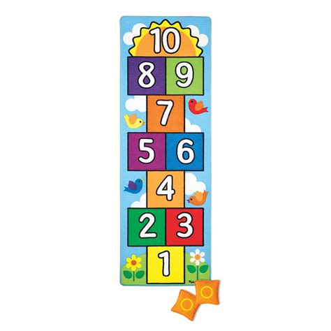 Buy Melissa & Doug Hop and Count Hopscotch Game Rug (3 pcs, 78.5 x 26.5 ...