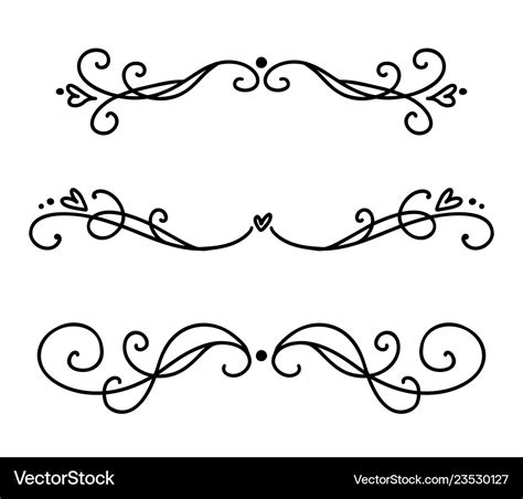 Vintage line elegant dividers Royalty Free Vector Image