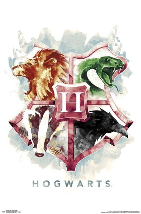 Harry Potter Hogwarts Houses Illustrated Cool Wall Decor Art Print ...