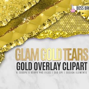 Glam Tears Clipart Bundle, Glitter Tear Borders Clipart Bundle, Glitter ...