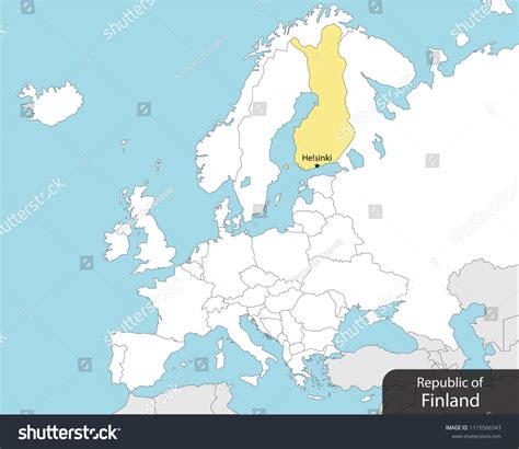 Europe Map Finland Capital Helsinki Stock Vector (Royalty Free ...