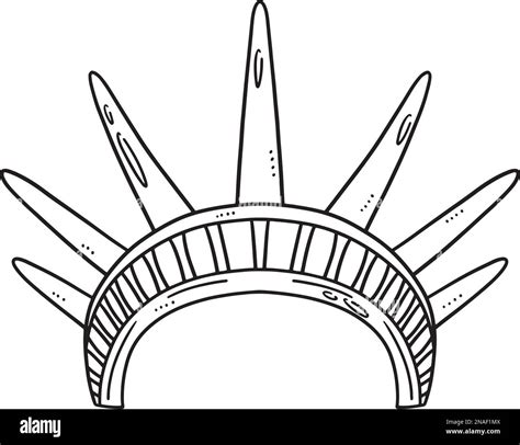 Statue of Liberty Crown Isolated Coloring Page Stock Vector Image & Art ...