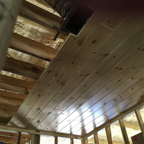 Starting the Tongue and Groove Ceiling Installation | Whiskey Bluff Review