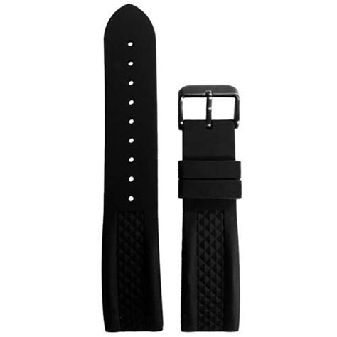 Black Silicone Rubber Watch Strap (22 mm Only) | Trintec Watches